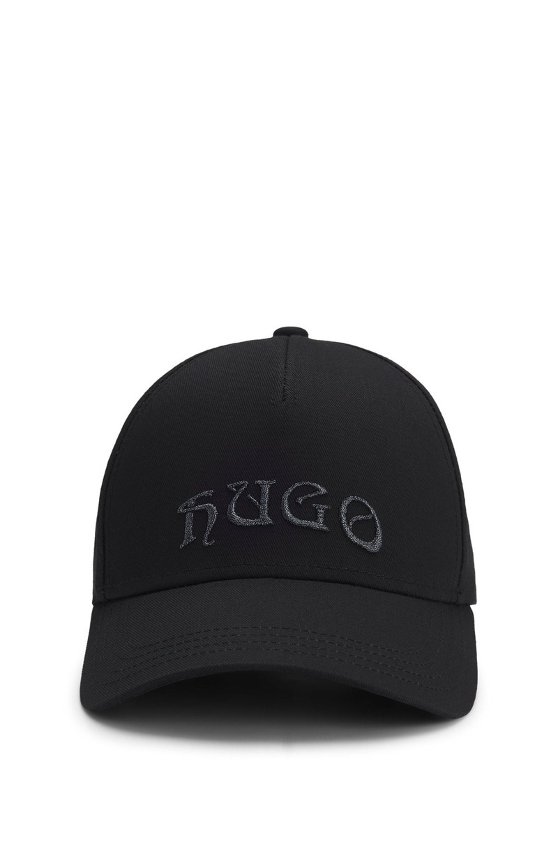 HUGO COTTON-TWILL CAP WITH METALLIC-EFFECT EMBROIDERED LOGO outlook