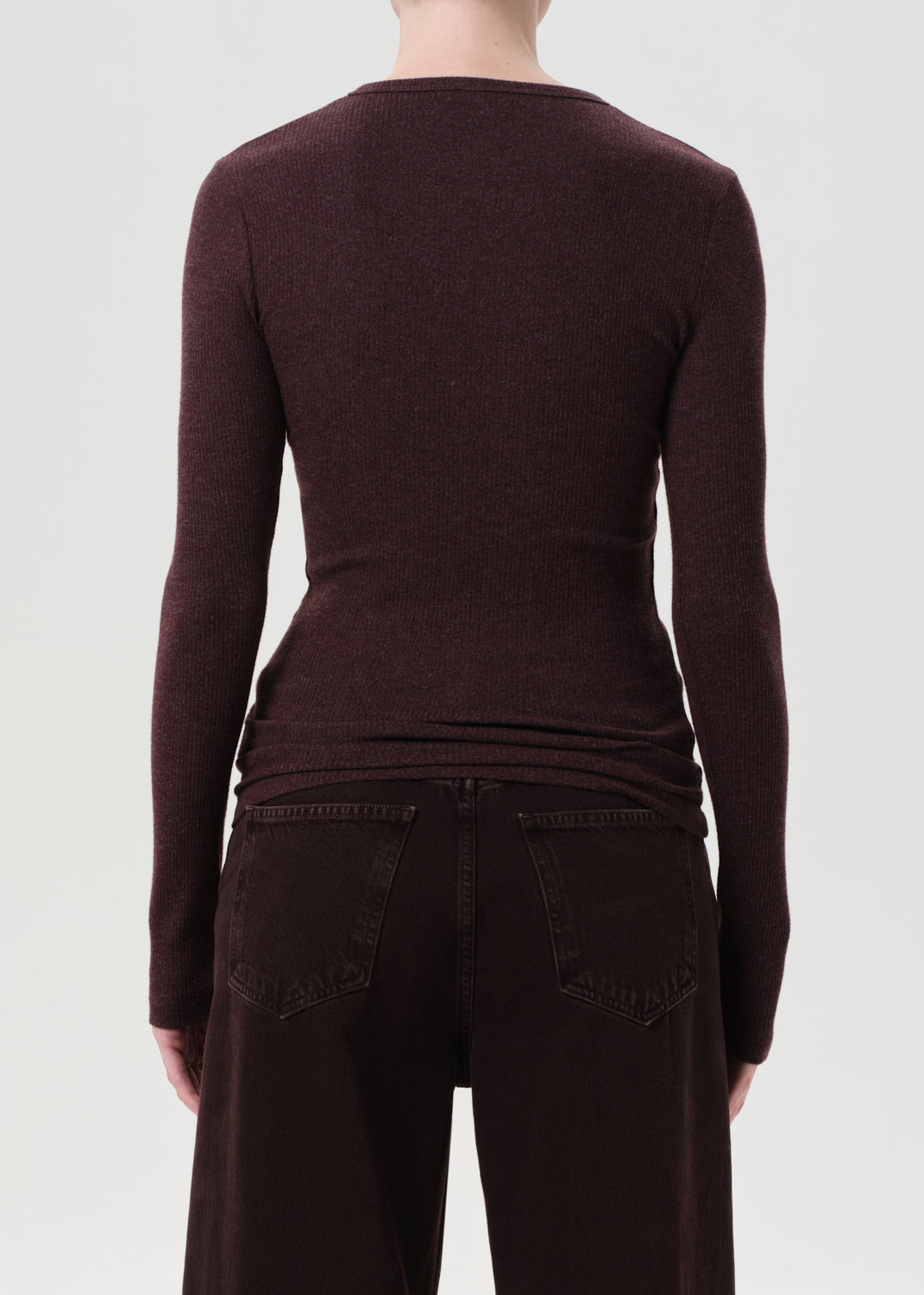 DELPHI SLIM TEE IN RAISIN - 4