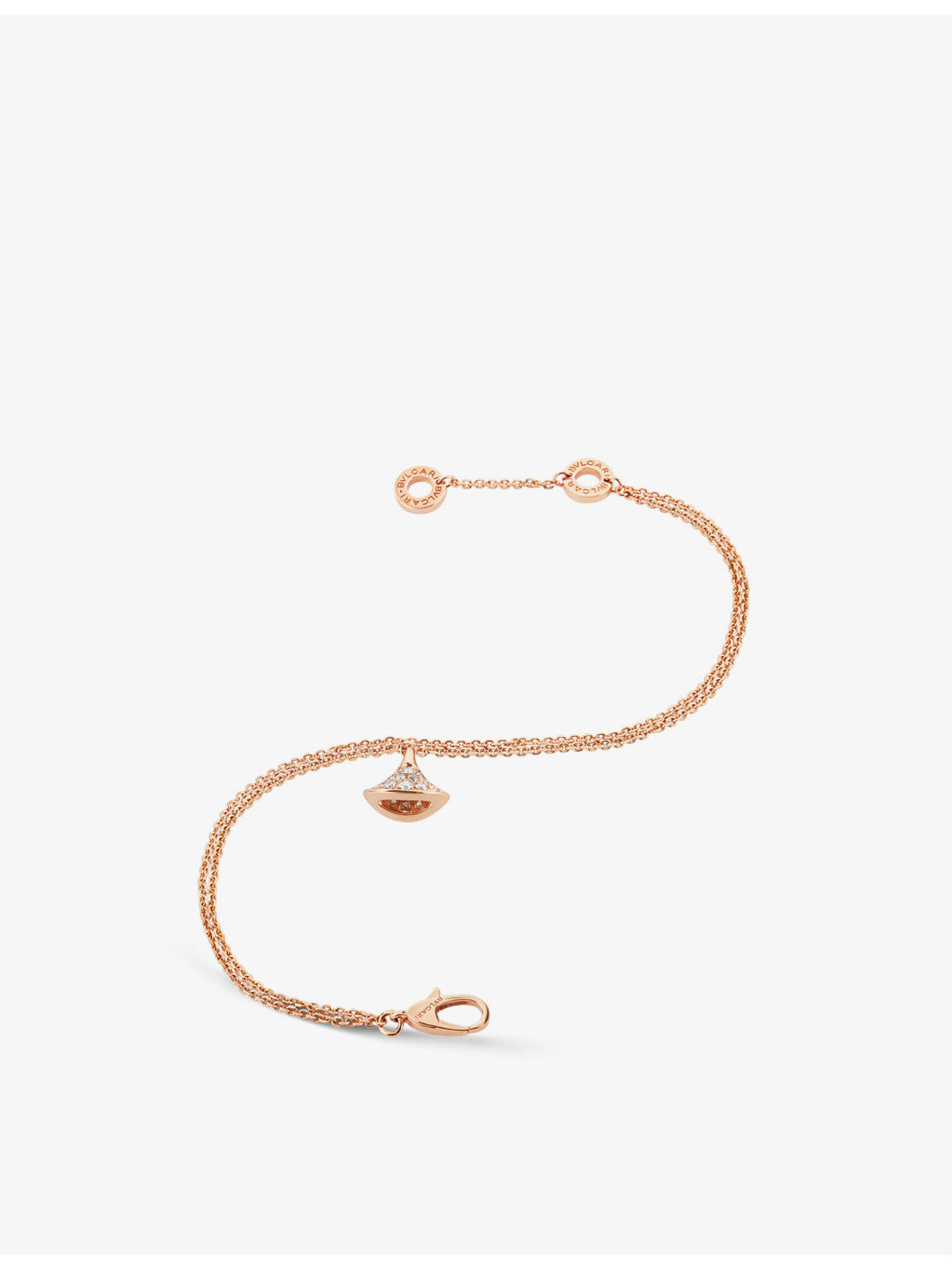 Divas Dream 18ct rose-gold and 0.26ct brilliant-cut diamond charm bracelet - 2