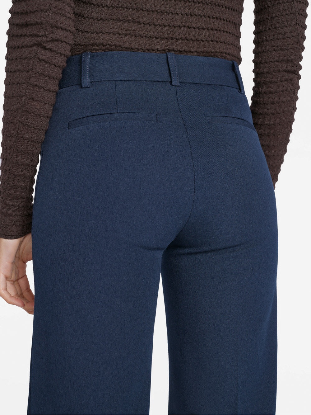 Le Crop Palazzo Trouser in Navy - 6