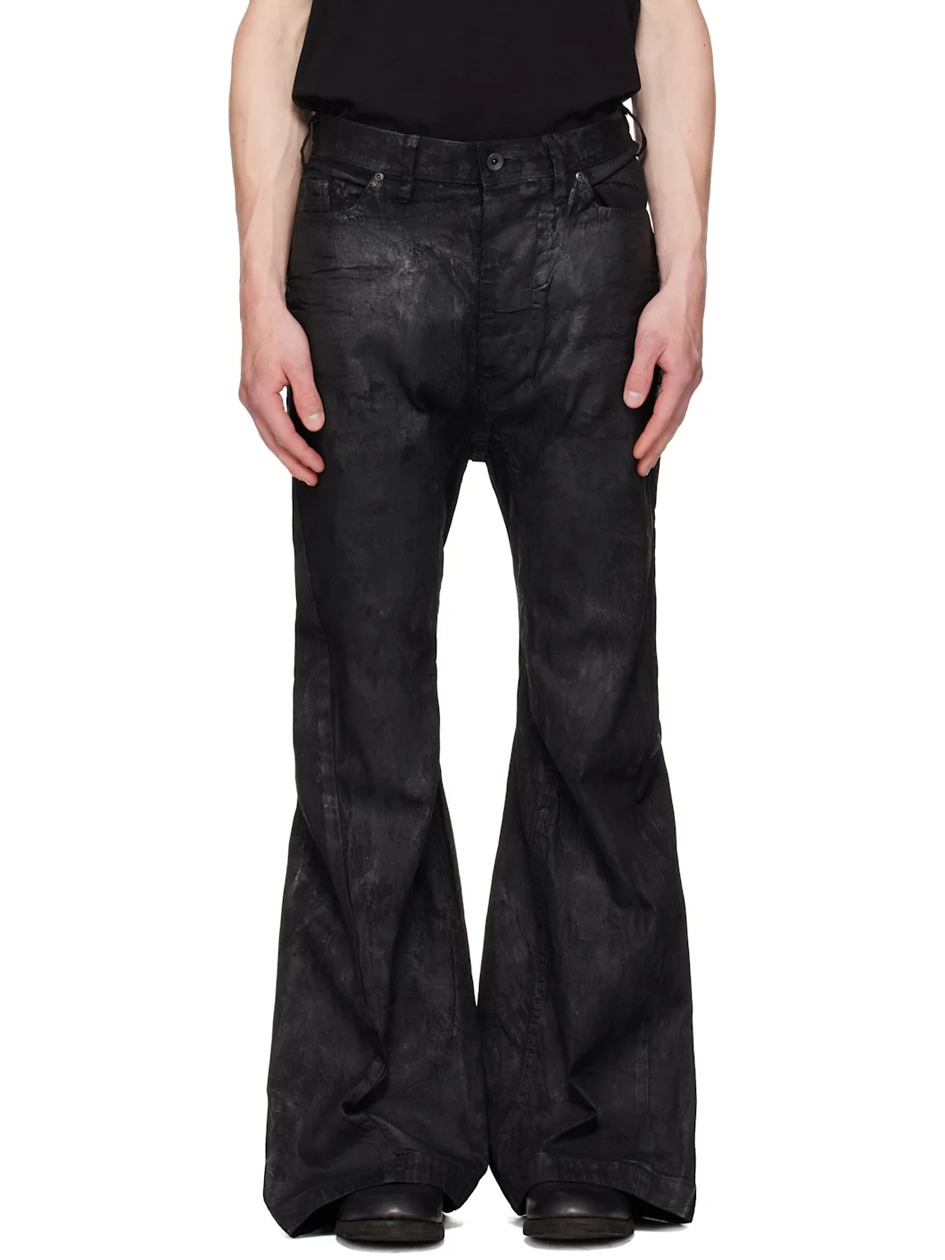 Black Coated Jet Jeans - 1