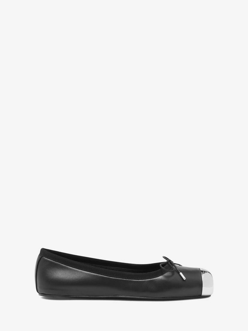 Punk Ballet Flat in Black/silver - 1