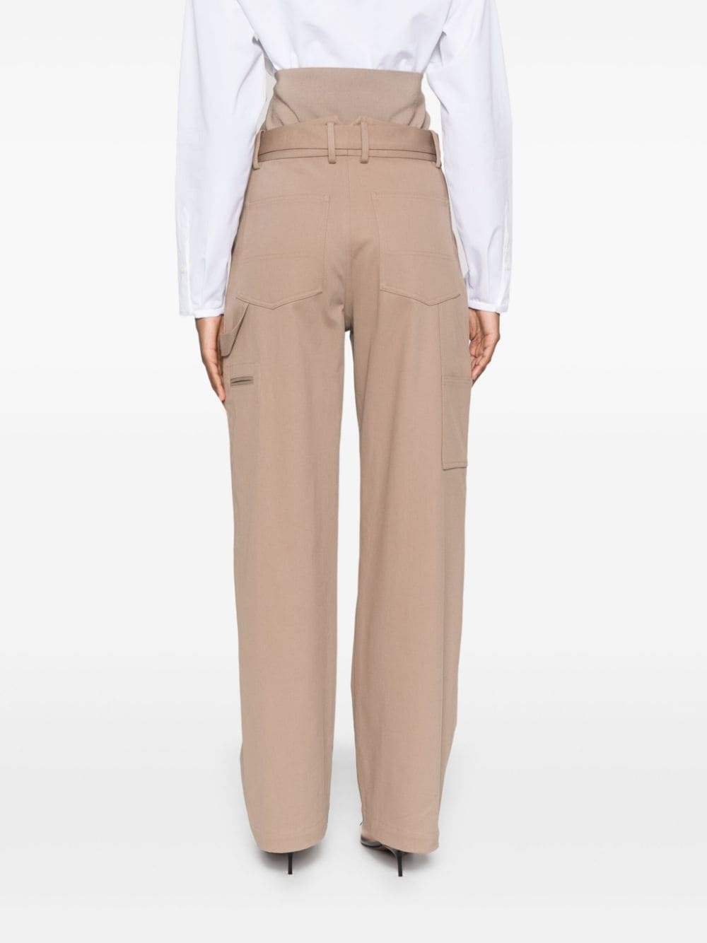 knit band cargo trousers - 4