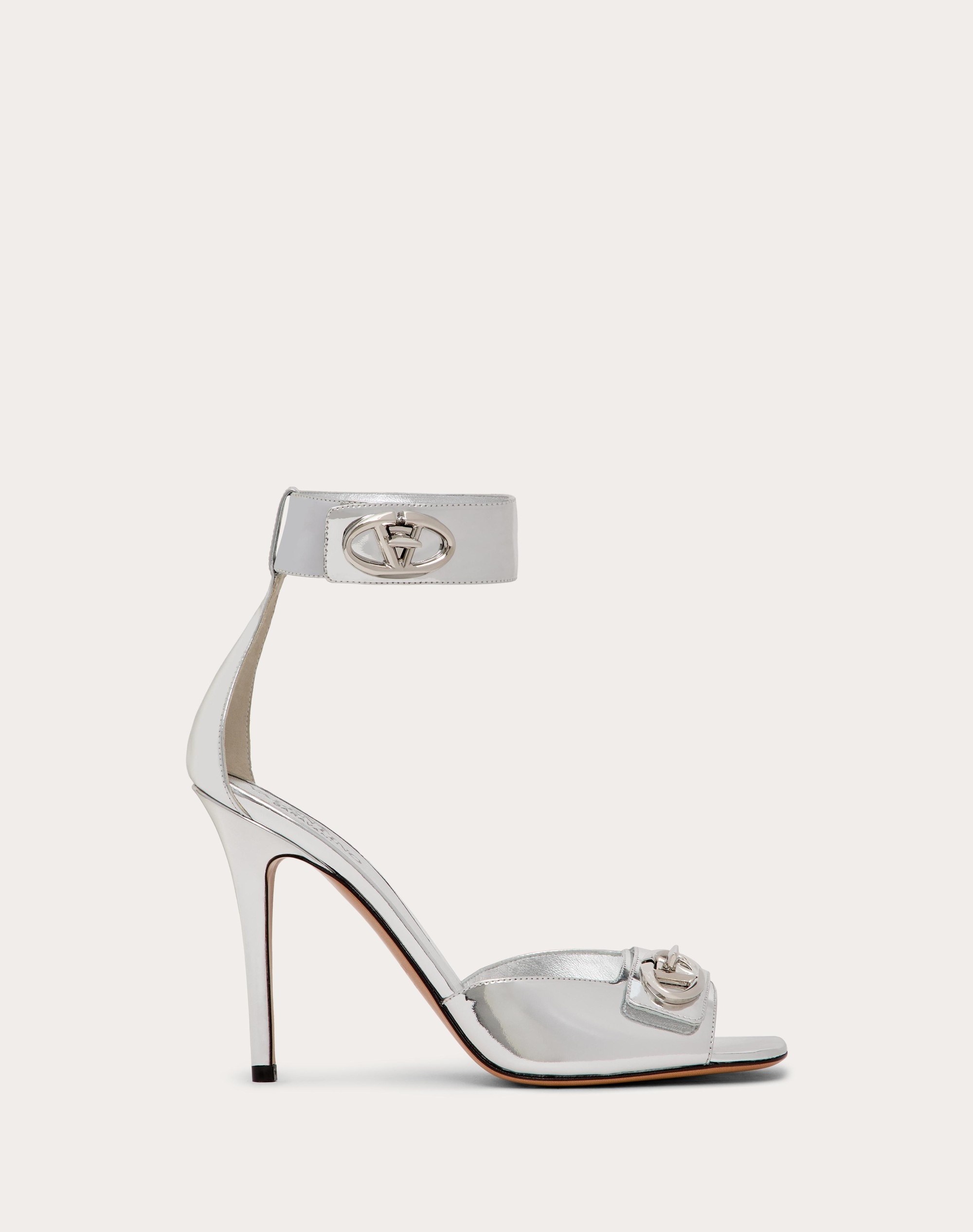 VLOGO LOCKER SANDAL IN MIRRORED CALFSKIN 105MM - 1