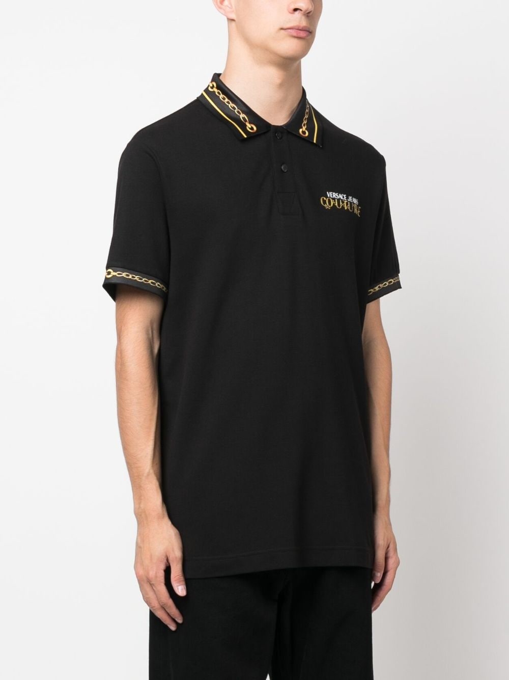 chain-link polo shirt - 3