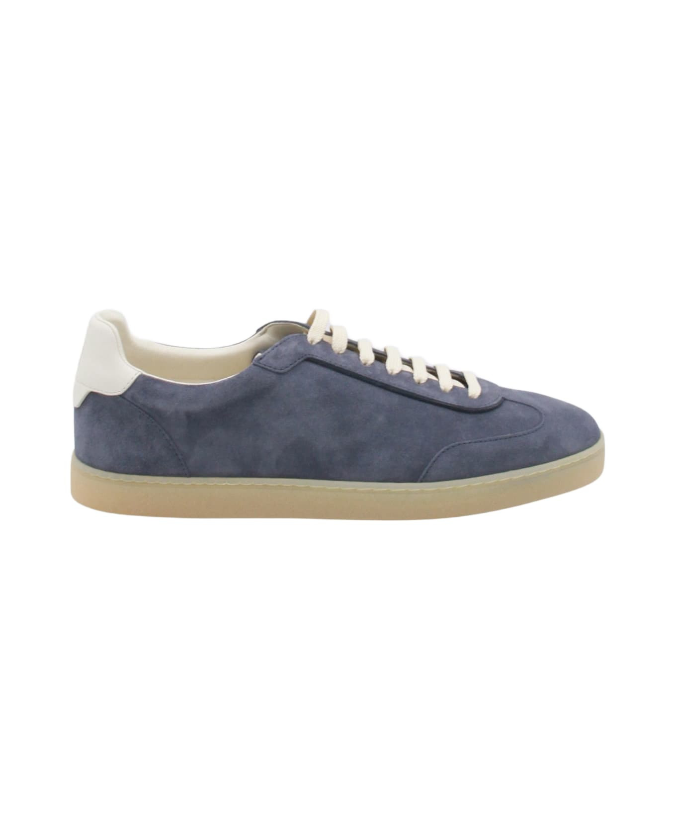 Blue Leather Sneakers - 1