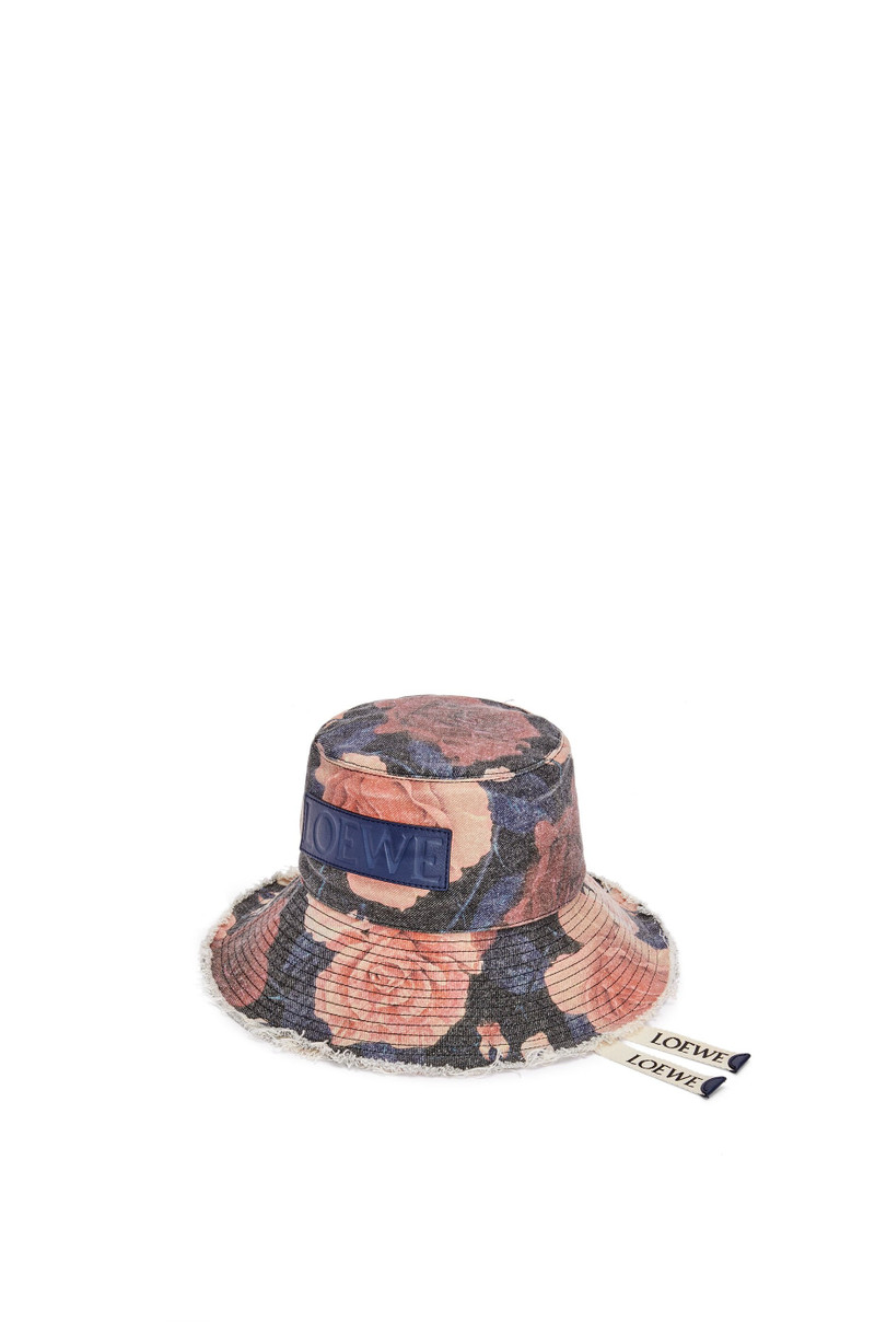 Loewe Roses fisherman hat in denim outlook