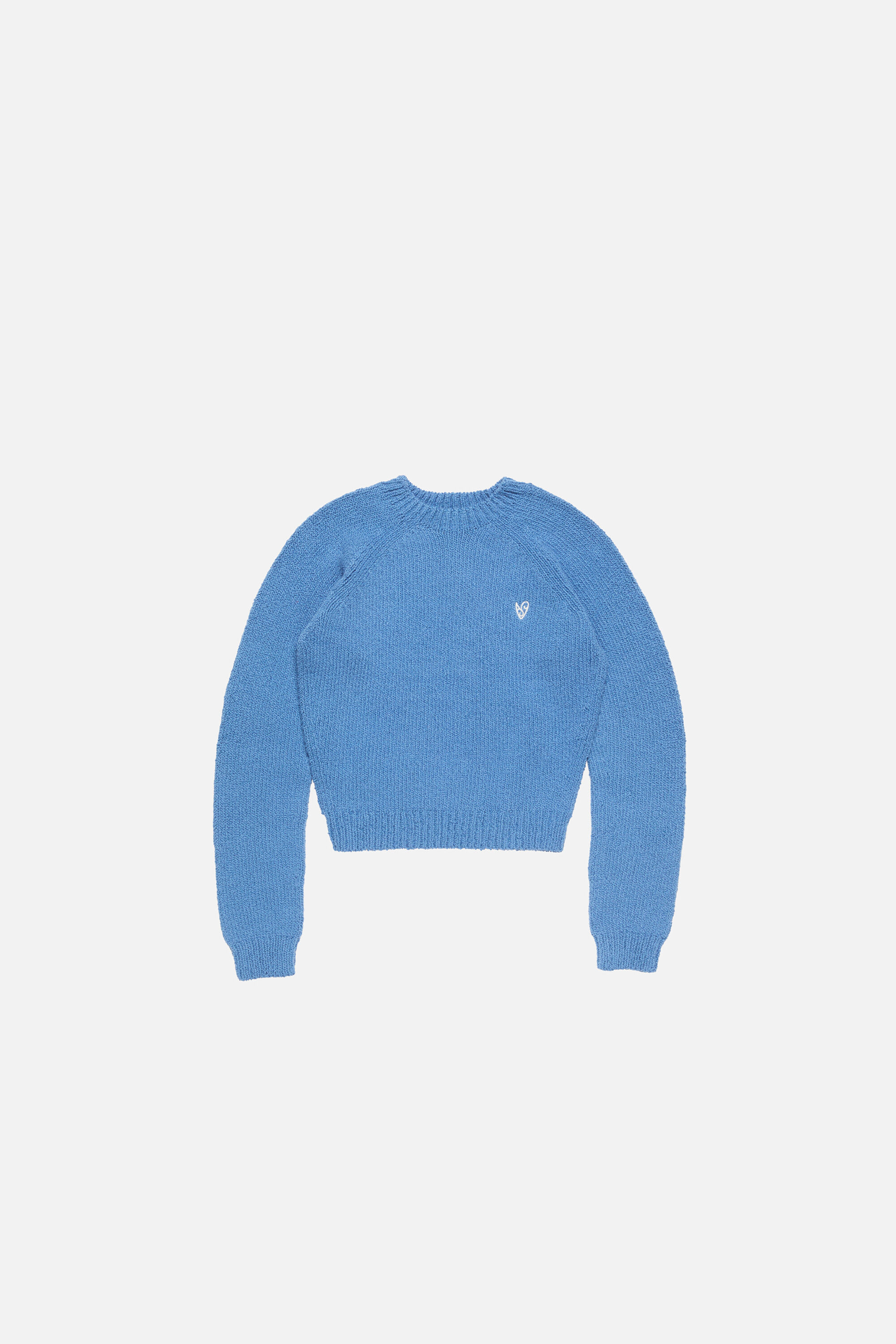 Cropped crewneck sweater - Ocean blue - 2