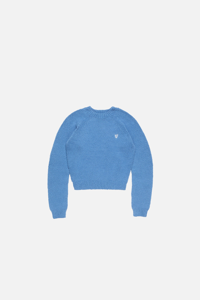 Acne Studios Cropped crewneck sweater - Ocean blue outlook