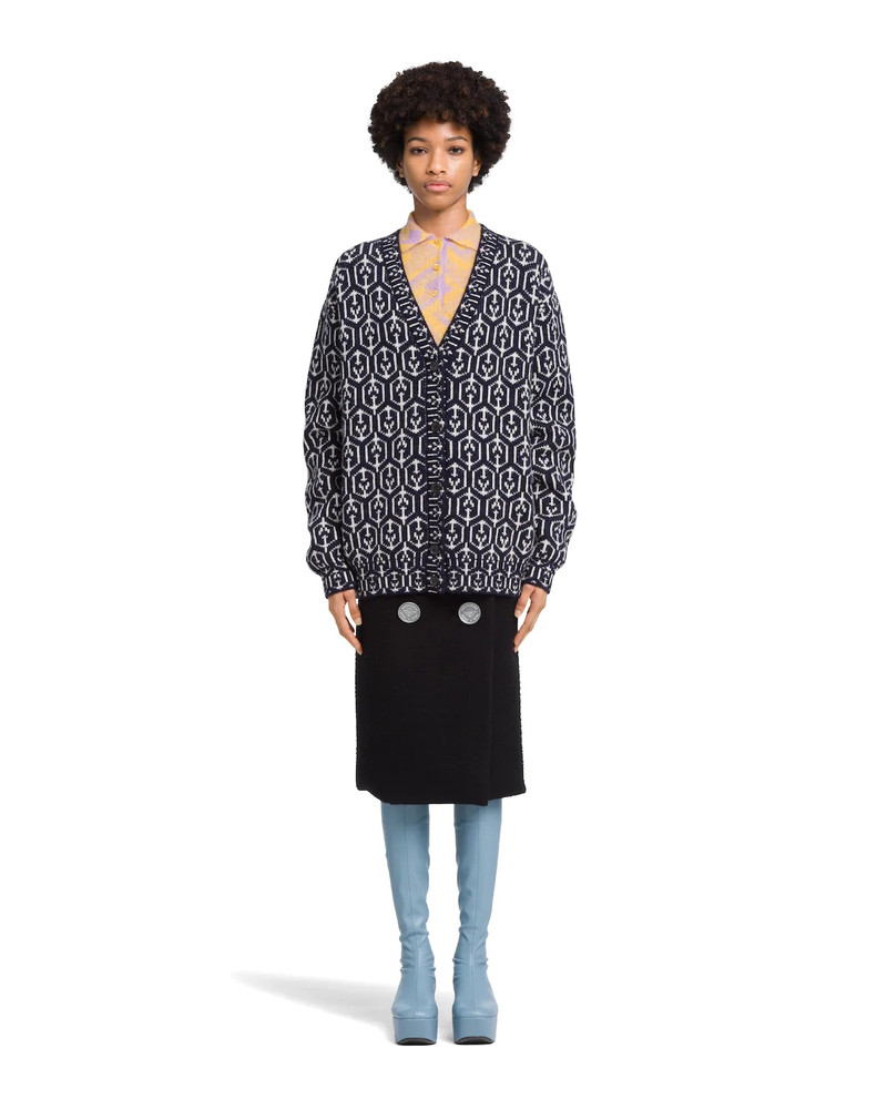 Prada Jacquard Shetland wool cardigan outlook