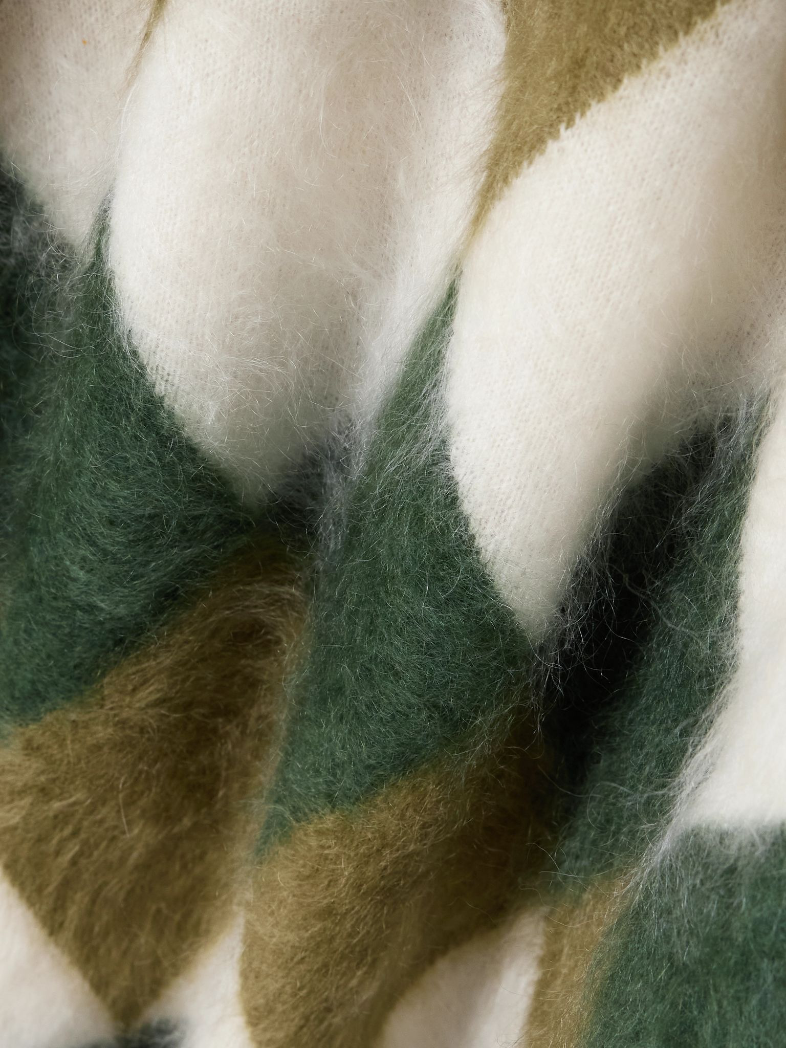 Leon argyle brushed organic cashmere sweater Green - 5