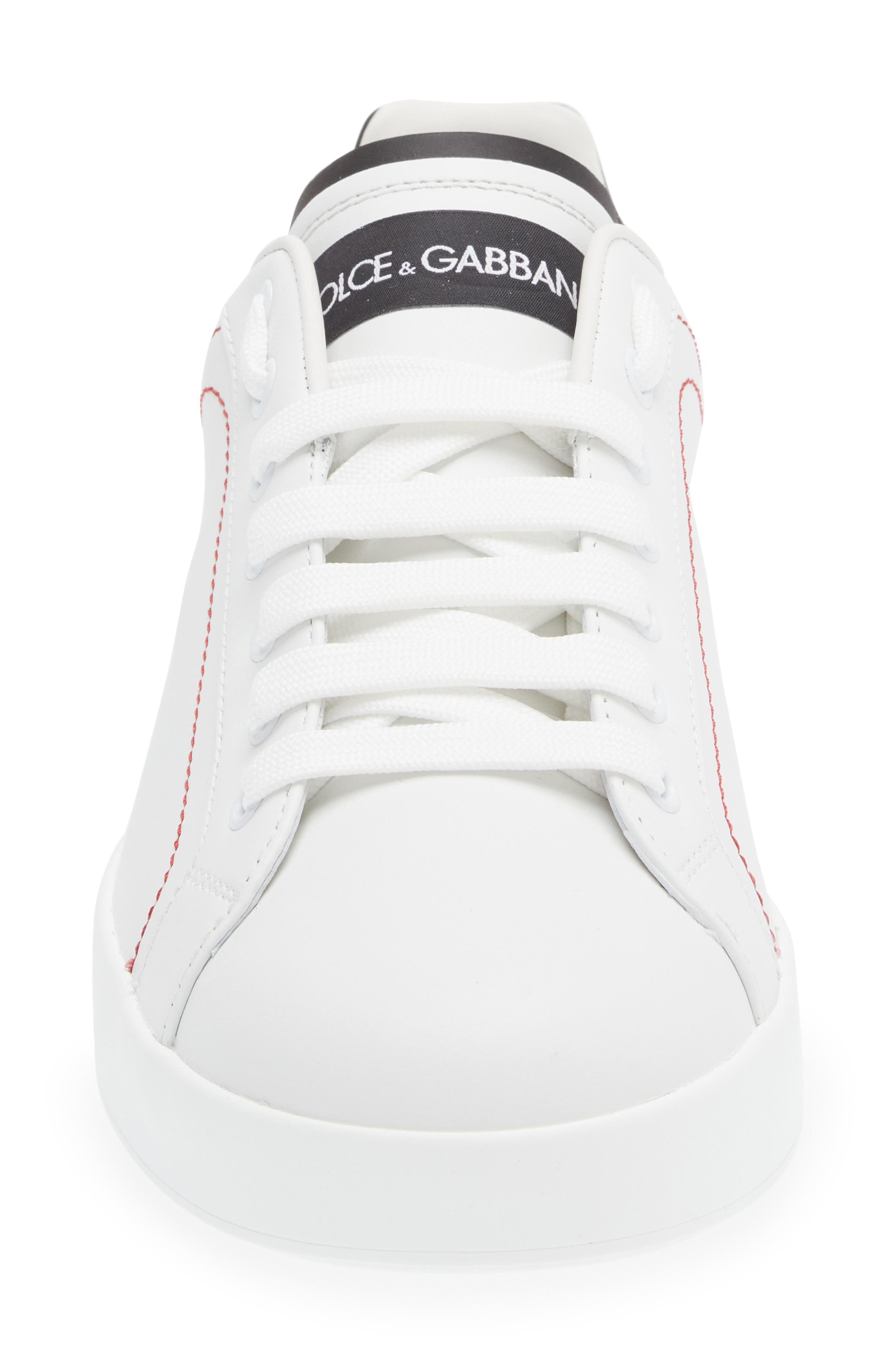 Dolce&Gabbana Portofino Logo Spoiler Sneaker in 89697 White/black at Nordstrom - 4