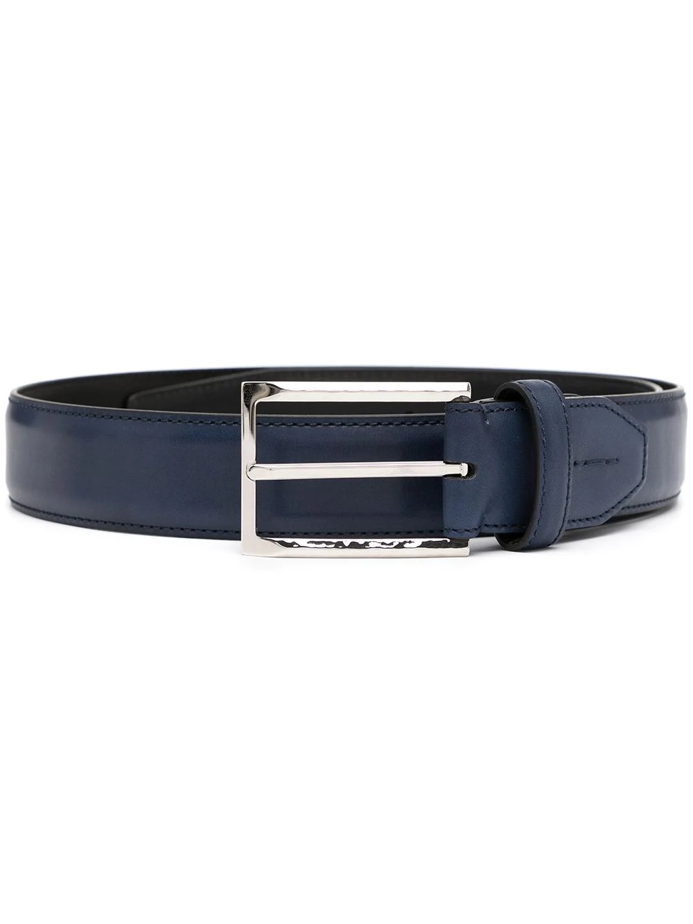 hammered-buckle leather belt - 1