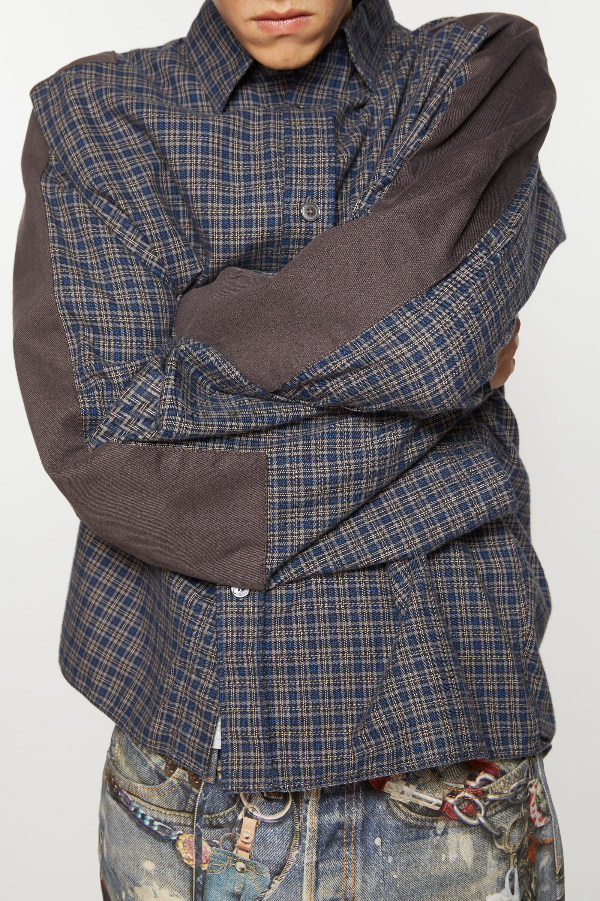 Check button-up shirt - Black/Navy - 4