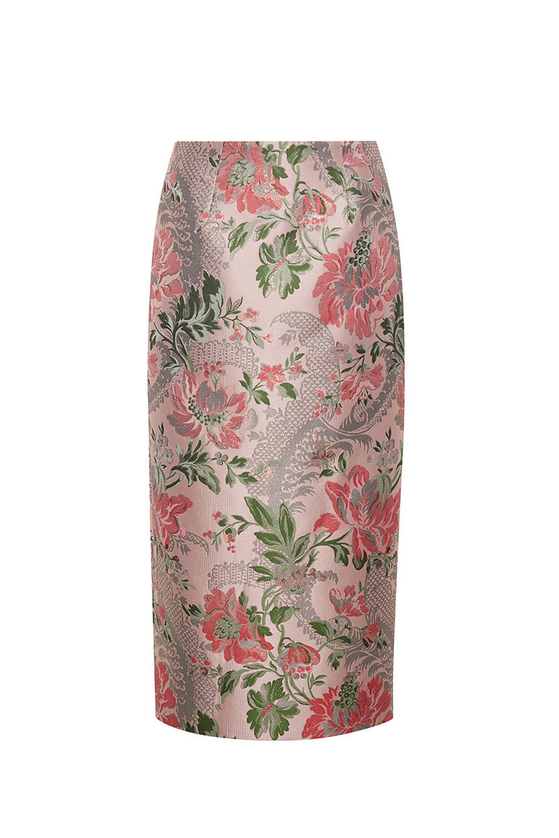 Sienna Skirt Jet-Set Tailoring, Metallic Florals 1