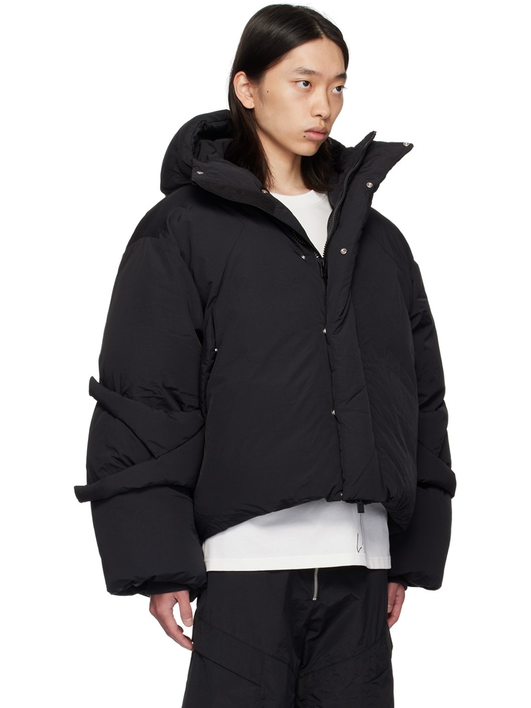 Black Strap Down Jacket - 2