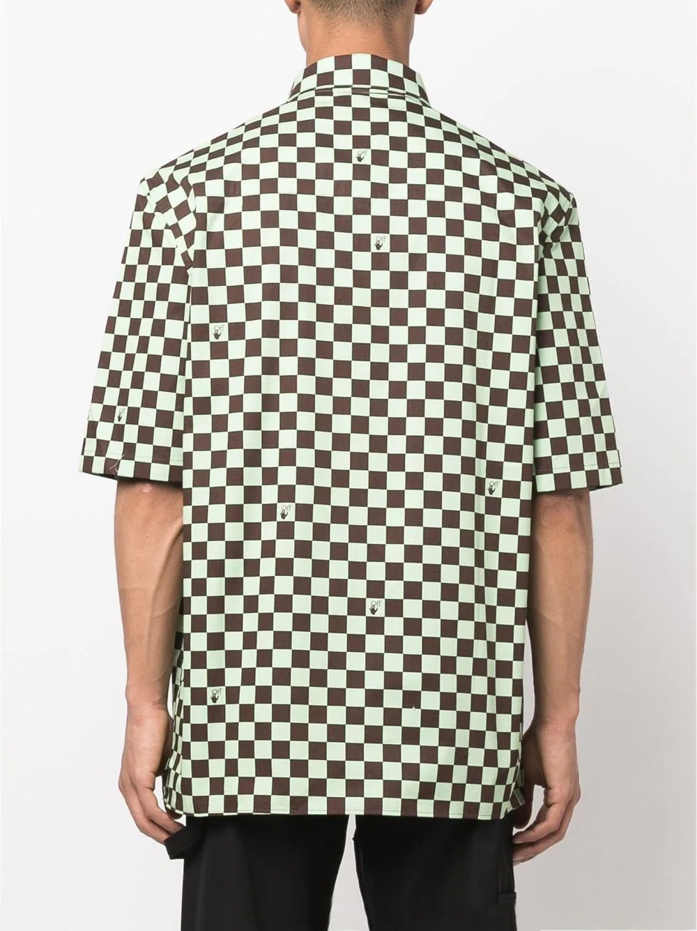 checkerboard-print shirt - 4