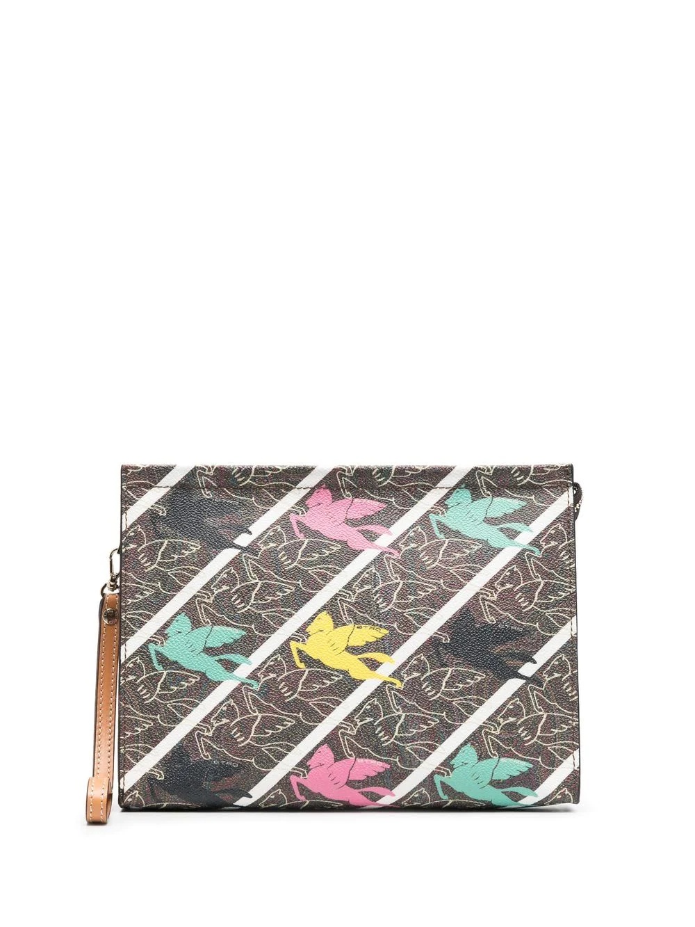 Pegasus-print clutch bag - 1