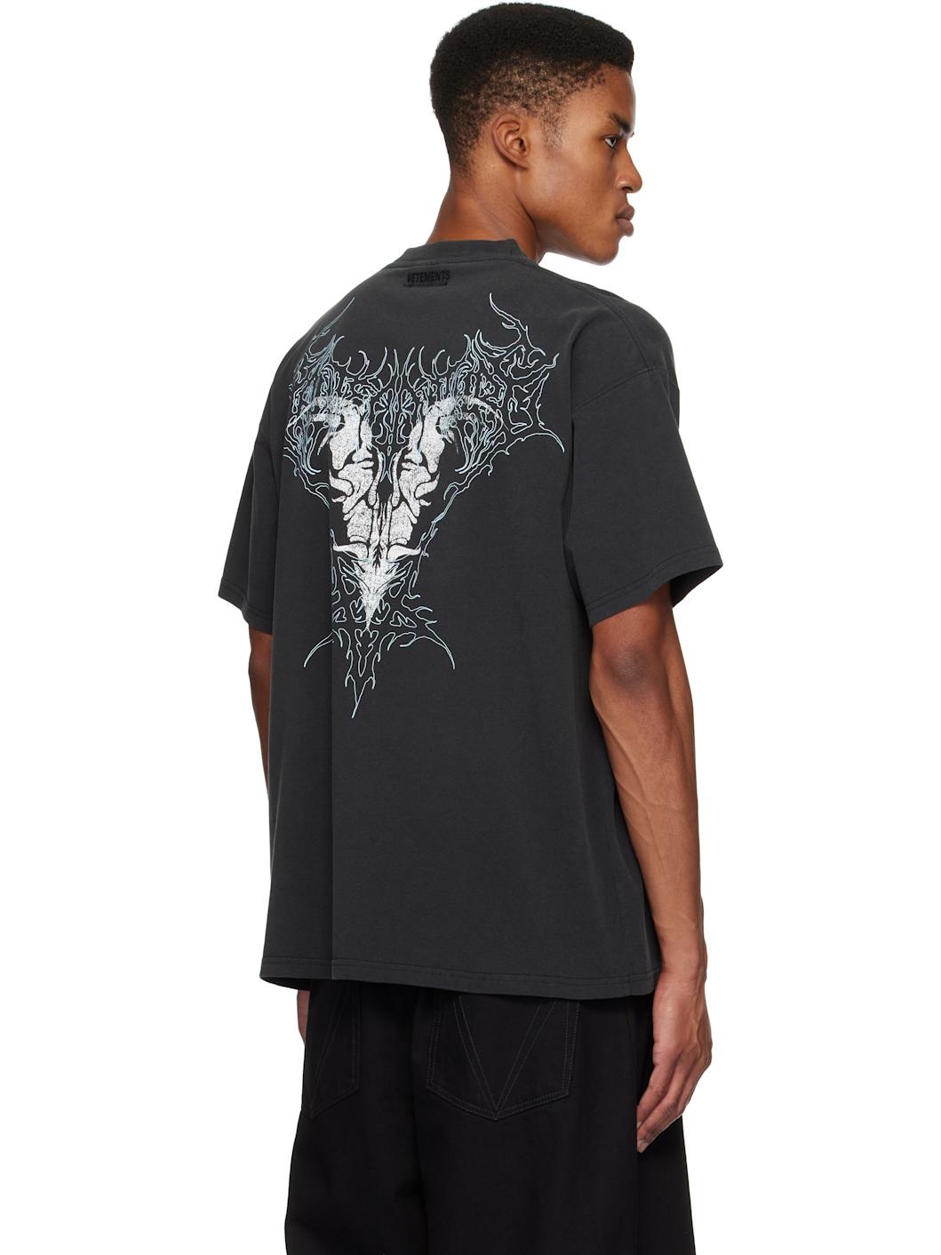 Black Bone 'V' Regular T-shirt - 3