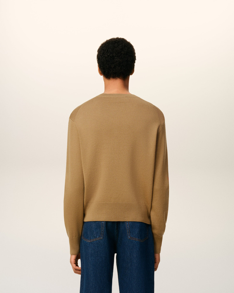 BROWN WOOL AMI DE COEUR CREWNECK SWEATER 5