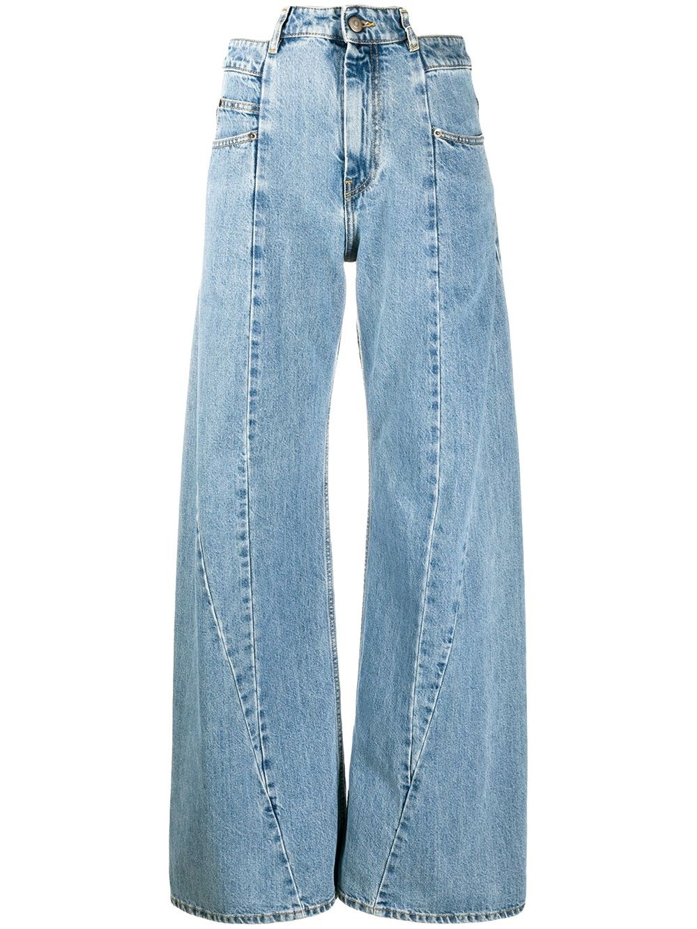 Wide-leg denim jeans - 1