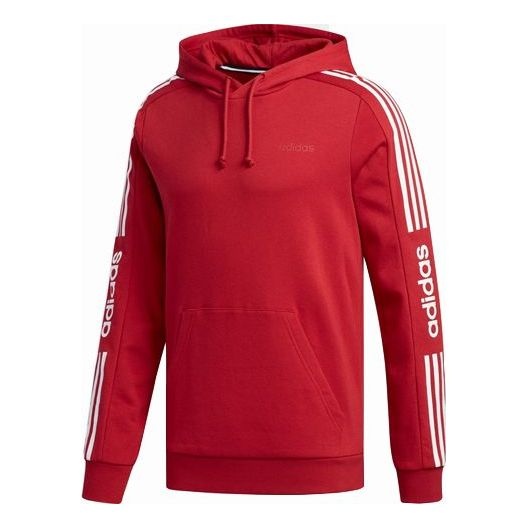 adidas neo M Ce 6S Hdy Side Stripe Knit Sports Pullover Red FU1070 - 1
