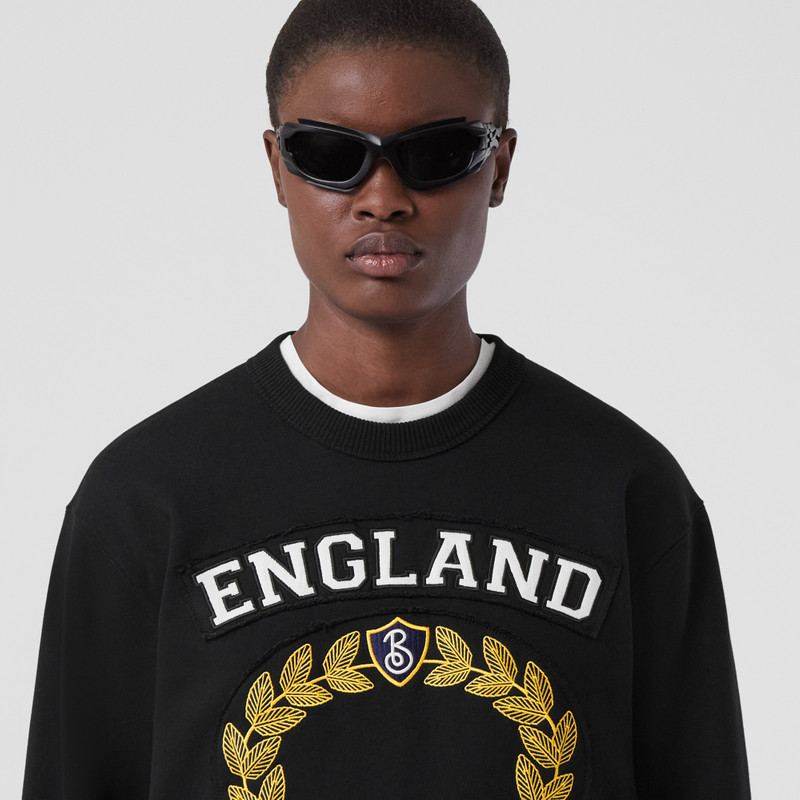Burberry College Graphic Cotton Oversized Sweatshirt outlook