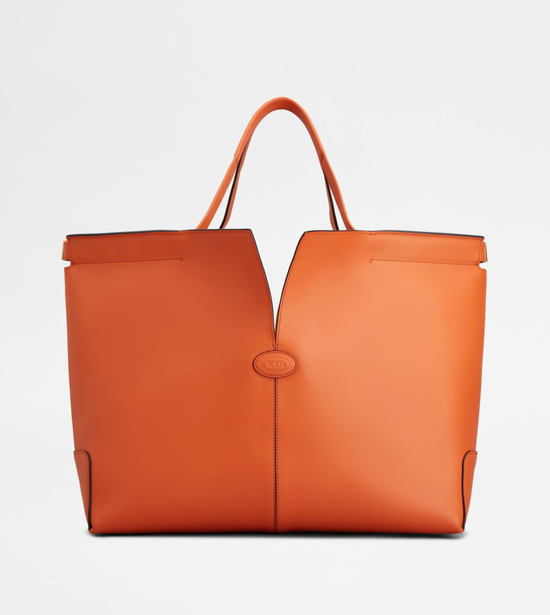 TOD'S DI BAG FOLIO IN LEATHER MEDIUM - ORANGE 1