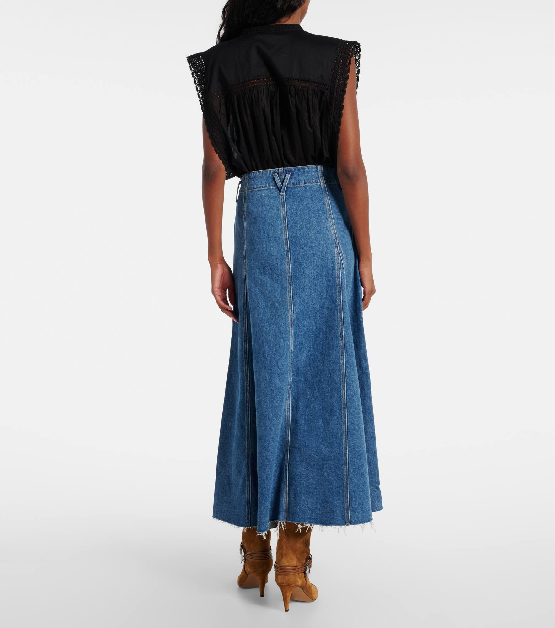 Alix denim midi skirt - 3