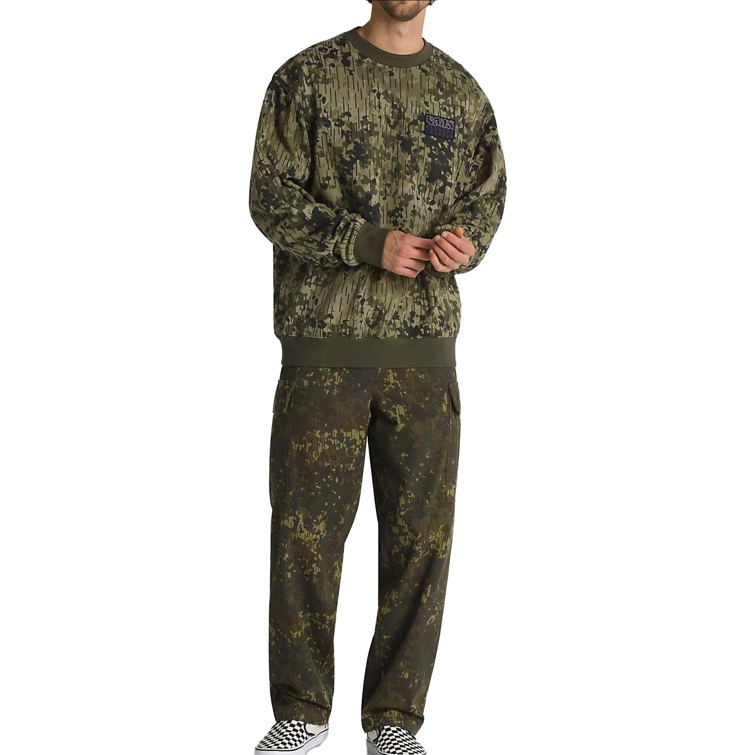 Vans Rain Camo Crew Sweatshirt 'Green' VN0008UKCBI - 5