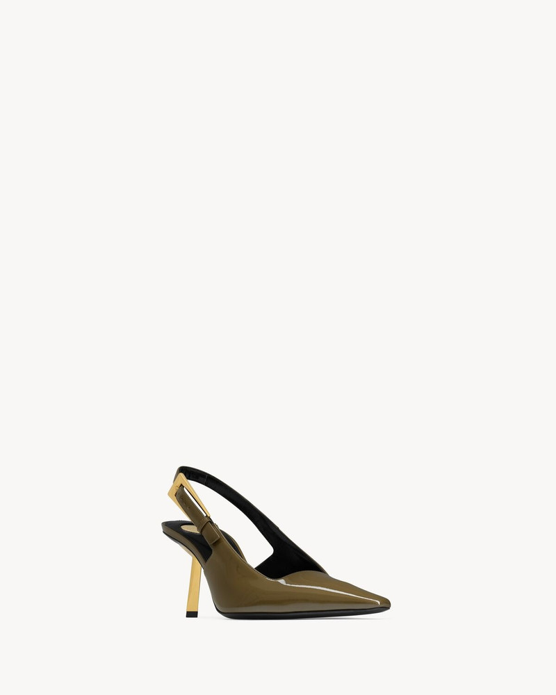 SAINT LAURENT LEE SLINGBACK PUMPS IN PATENT LEATHER outlook