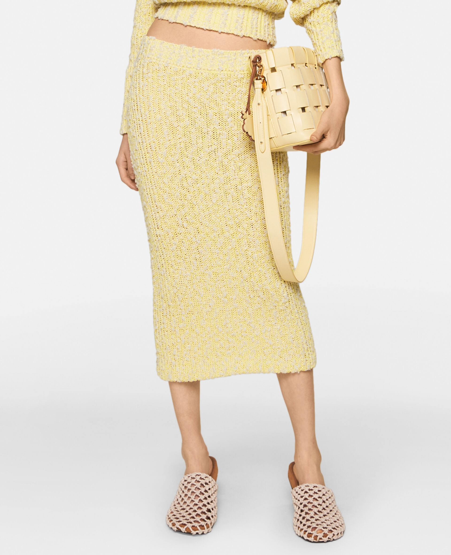 Textured Cotton Knit Midi-Skirt - 4