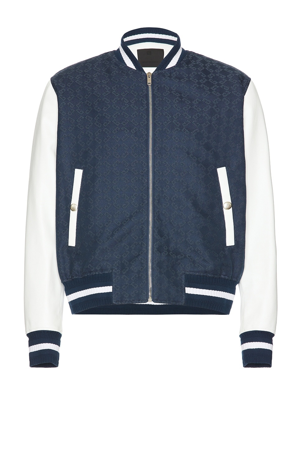 Mixed Material Varsity Jacket - 1