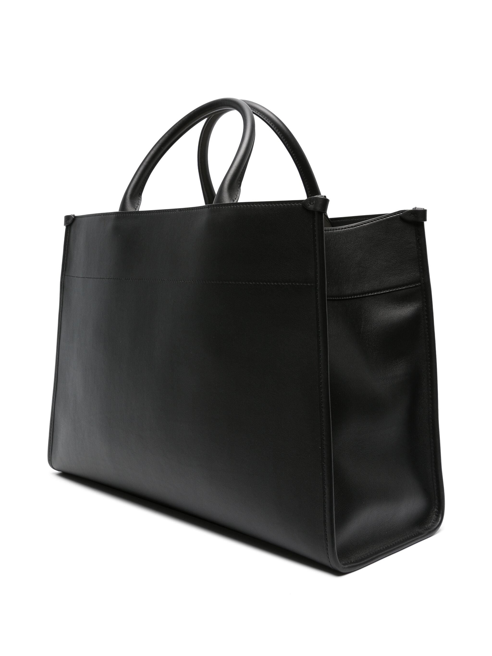 LOGO-EMBOSSED LEATHER TOTE BAG - 3