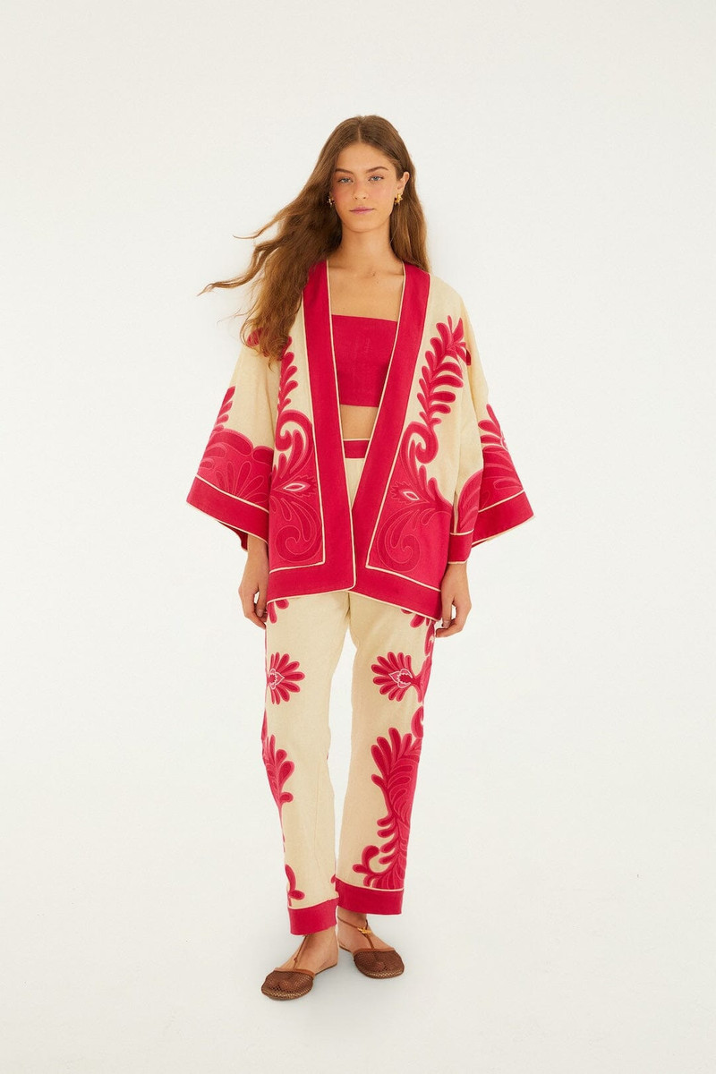 Pink Spring Arabesc Cutwork Lenzing Ecovero Euroflax Kimono 4