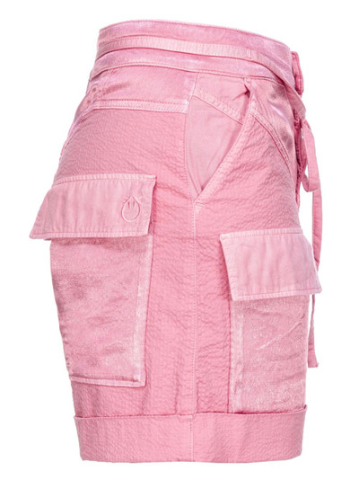 PINKO pocket-embellished seersucker shorts outlook