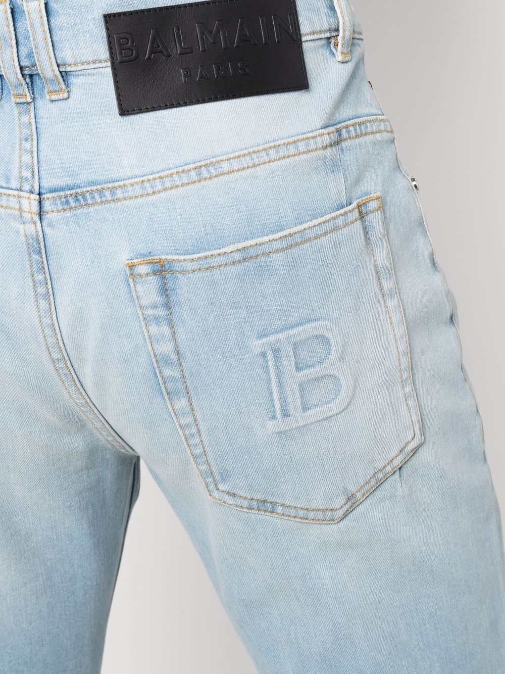 embossed-logo slim-cut jeans - 5