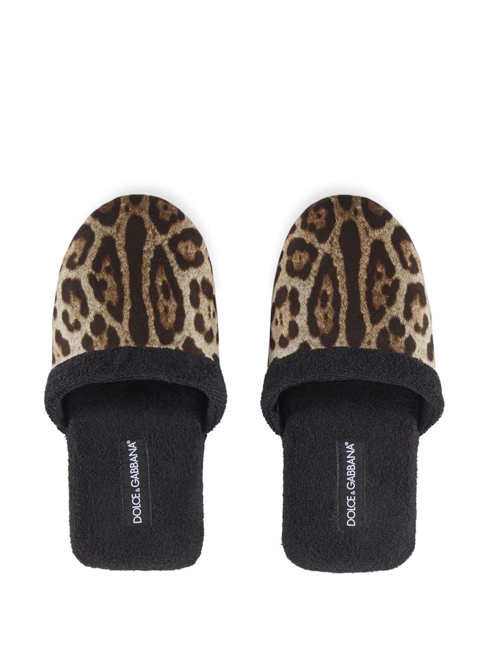 leopard-print terry slippers - 4