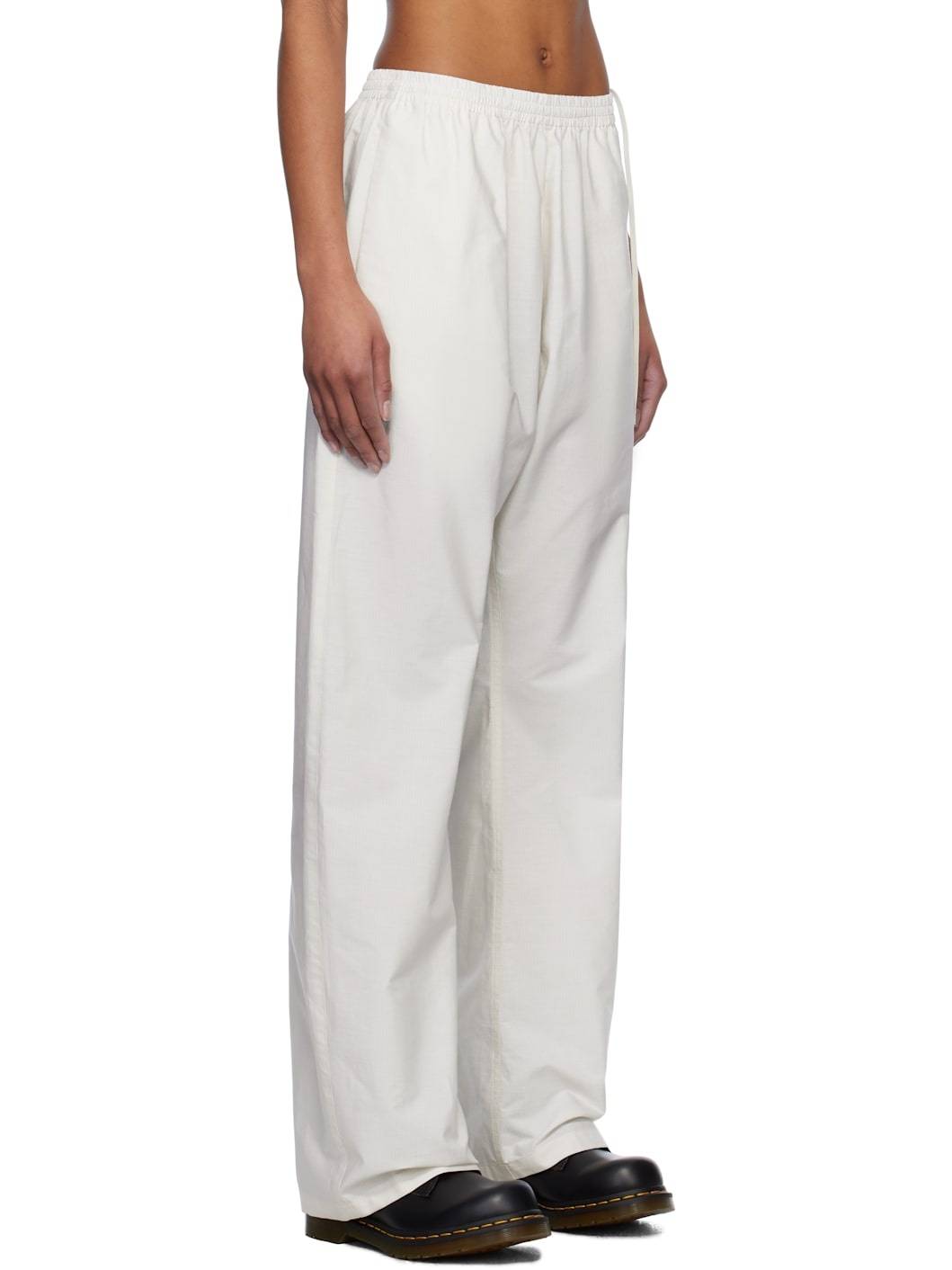 Off-White Striped Cotton Poplin Lounge Pants - 2
