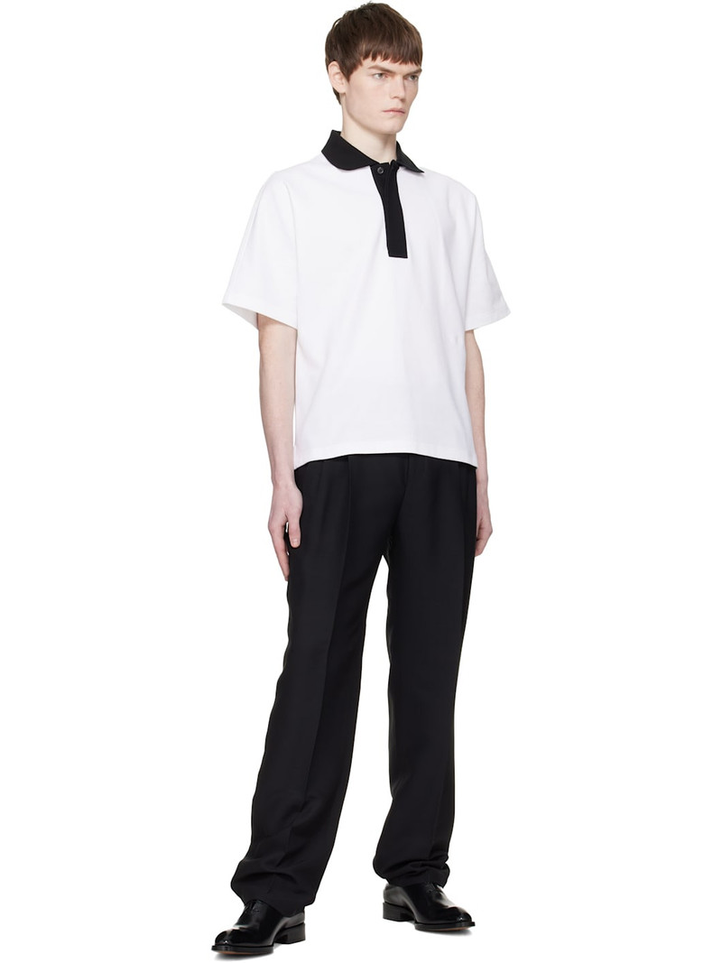 Lanvin White Contrast Collar Polo outlook
