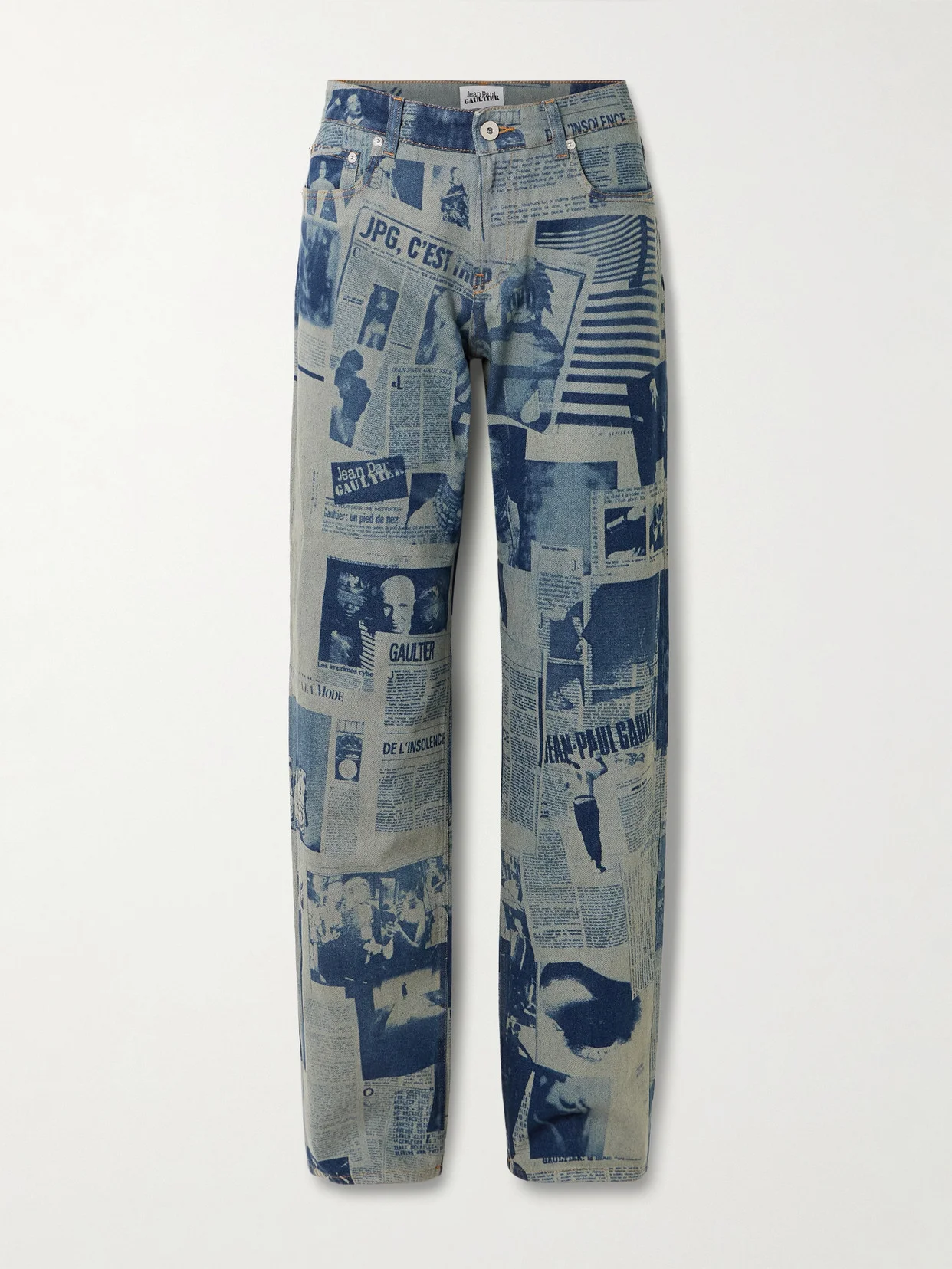 Printed High-rise Straight-leg Jeans - 1