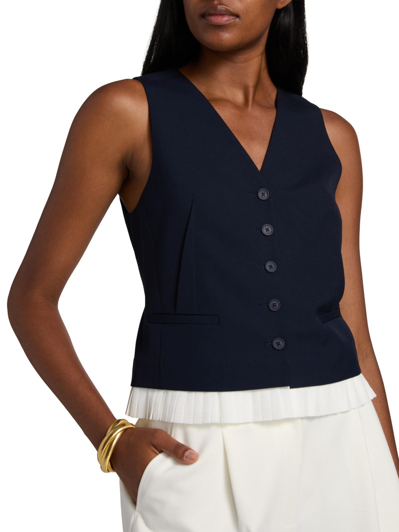 Women's Laiken Pleated-Trim Vest - Midnight 6