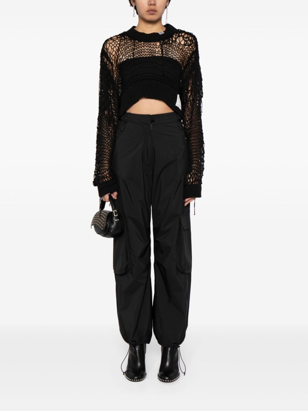 rope-knit cropped jumper - 2