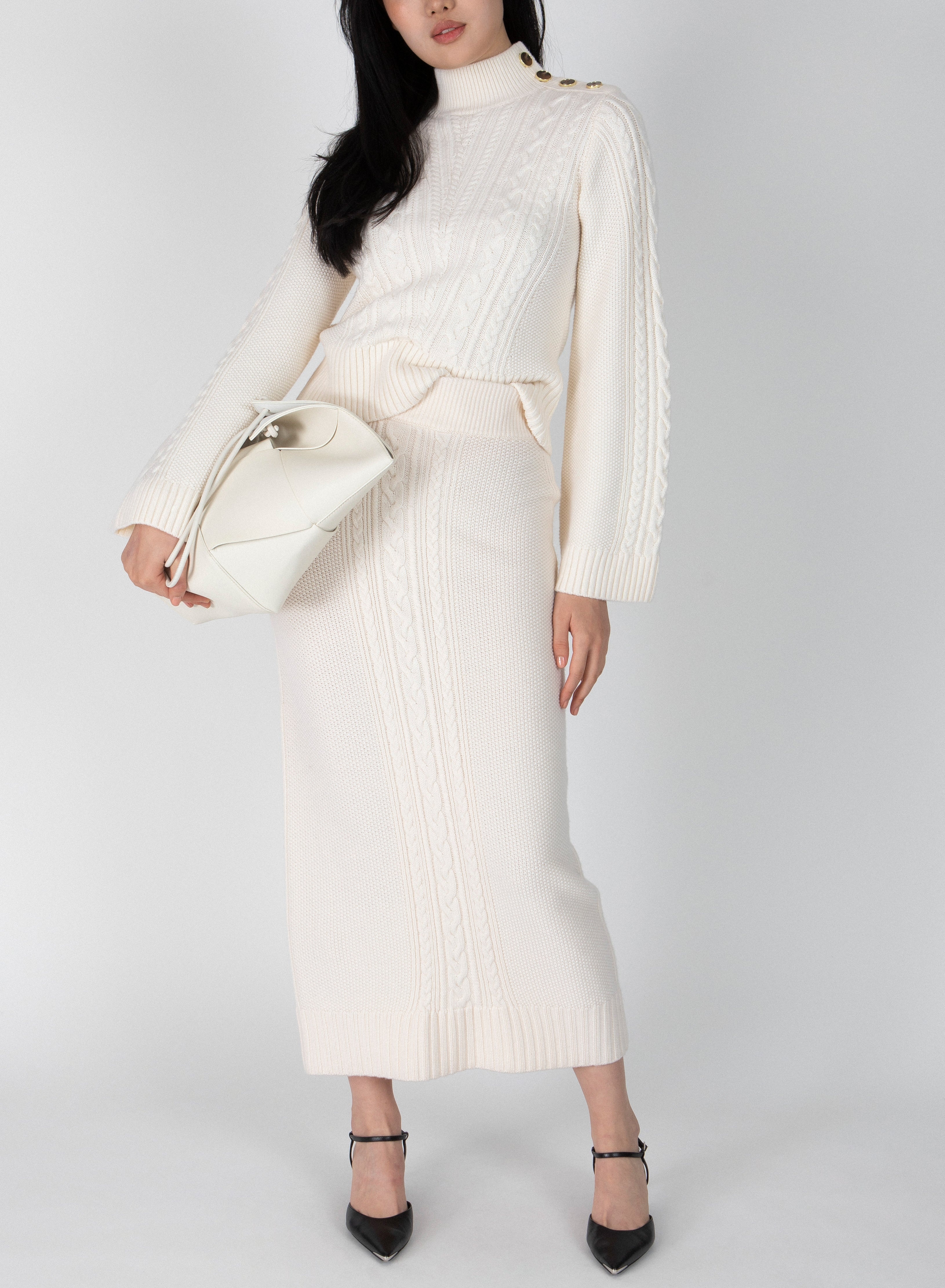 VALENTIN CABLE KNIT SKIRT - 1