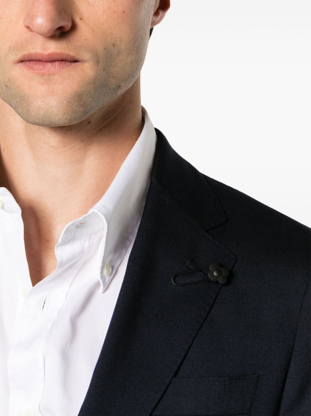 brooch-detail single-breasted suit - 5