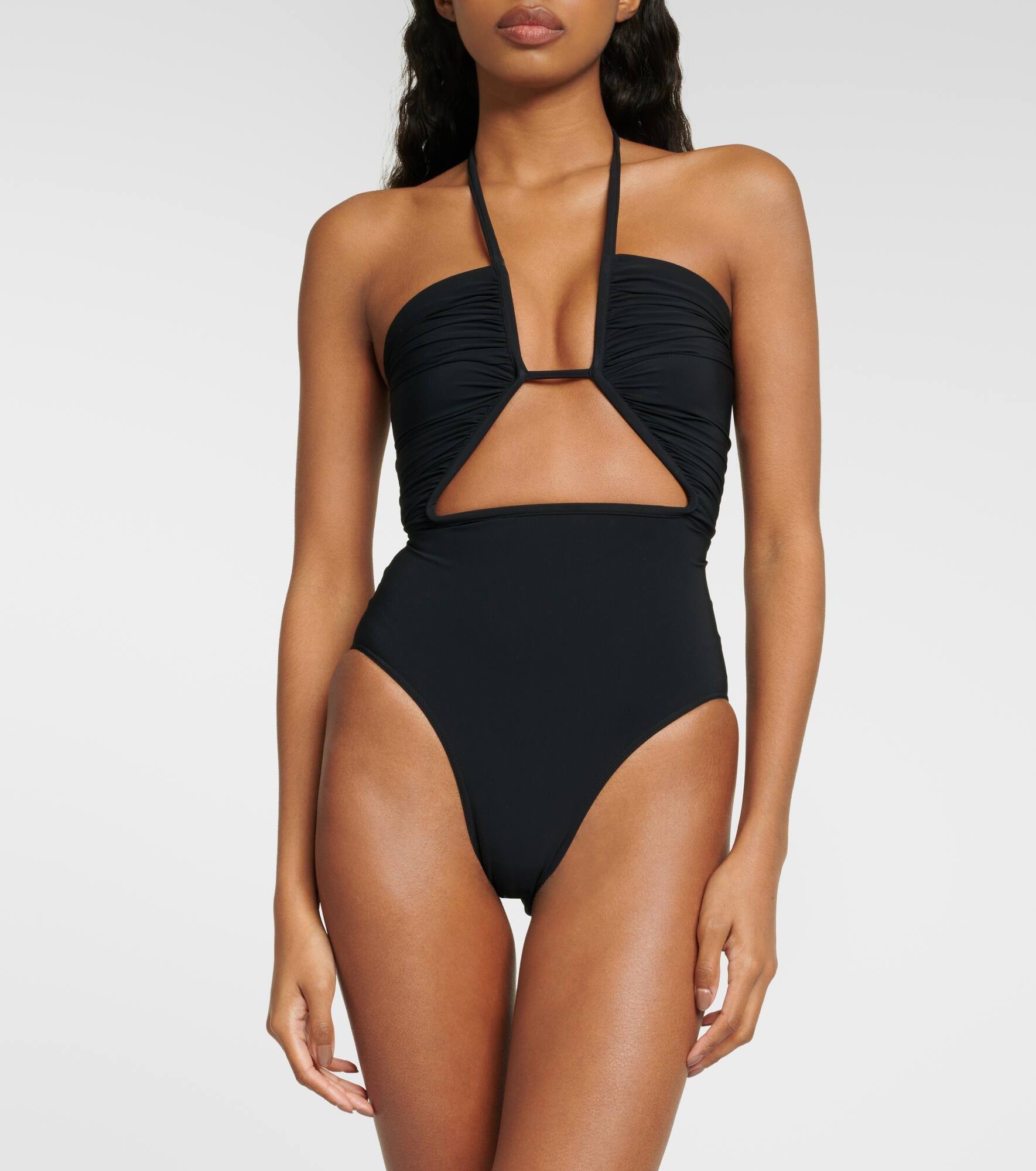 Halterneck cutout swimsuit - 2