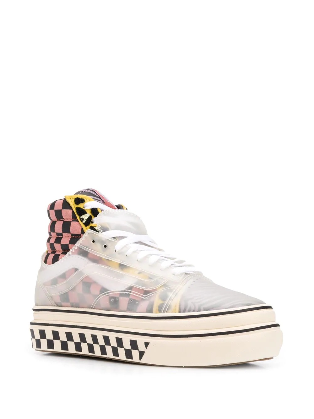 checkerboard hi-top trainers - 2