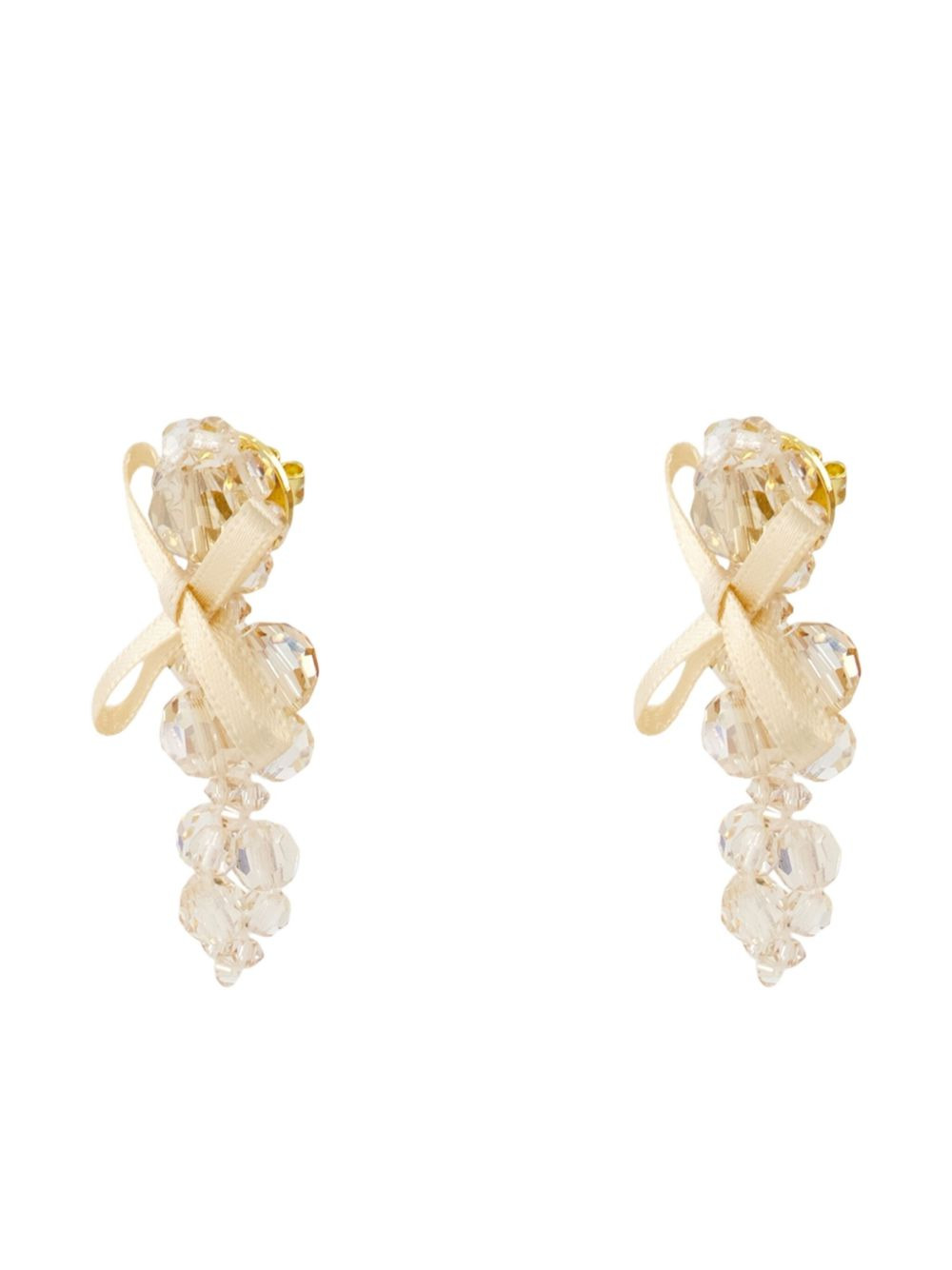embellished bow earrings - 2