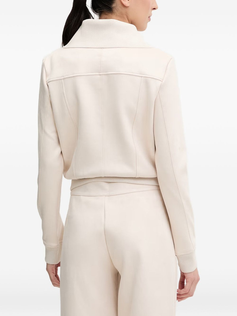 ribbed collar zip sweater 3