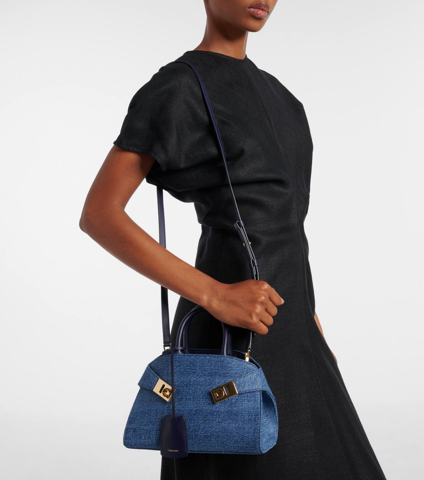Hug Small denim tote bag - 6